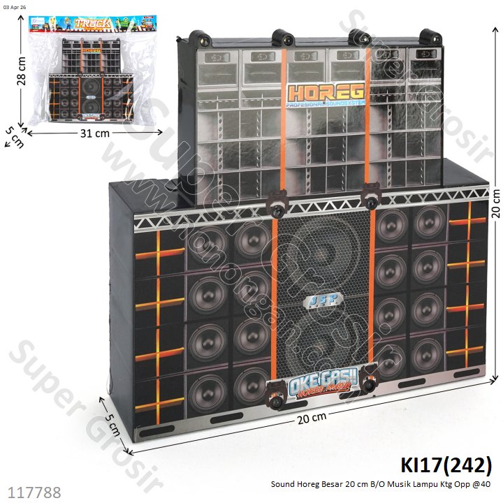Sound Horeg Besar 20 cm B/O Musik Lampu Ktg Opp @40