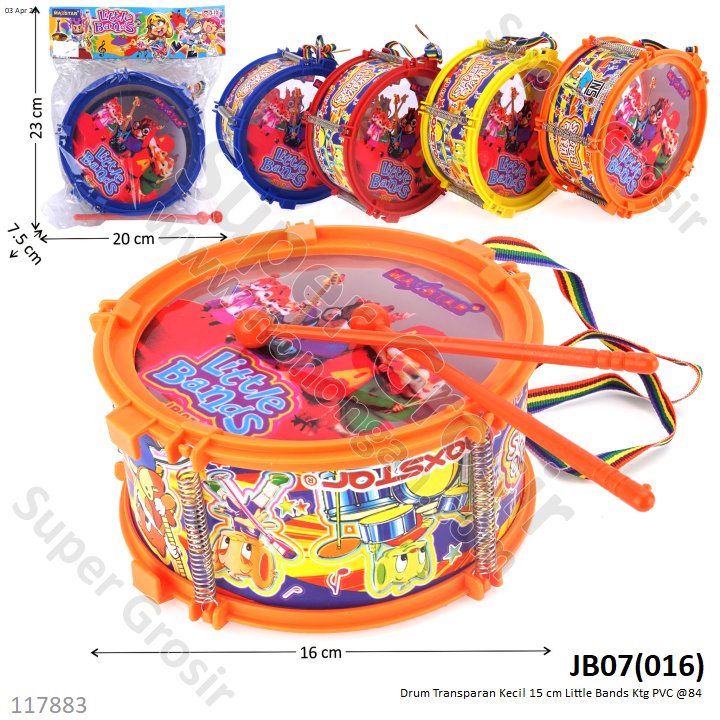 Drum Transparan Kecil 15 cm Little Bands Ktg PVC @84