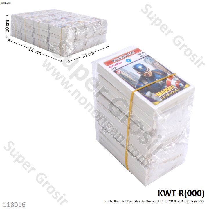 Kartu Kwartet Karakter 10 Sachet 1 Pack 20 Ikat Renteng @300