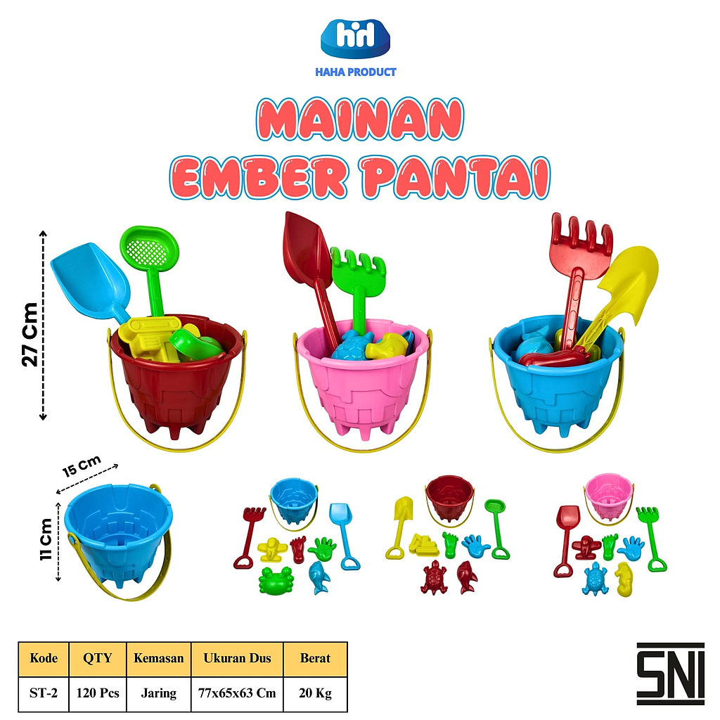 Cetakan Pasir + Sekop dan Ember Kastil 11 cm Haha Jala @120