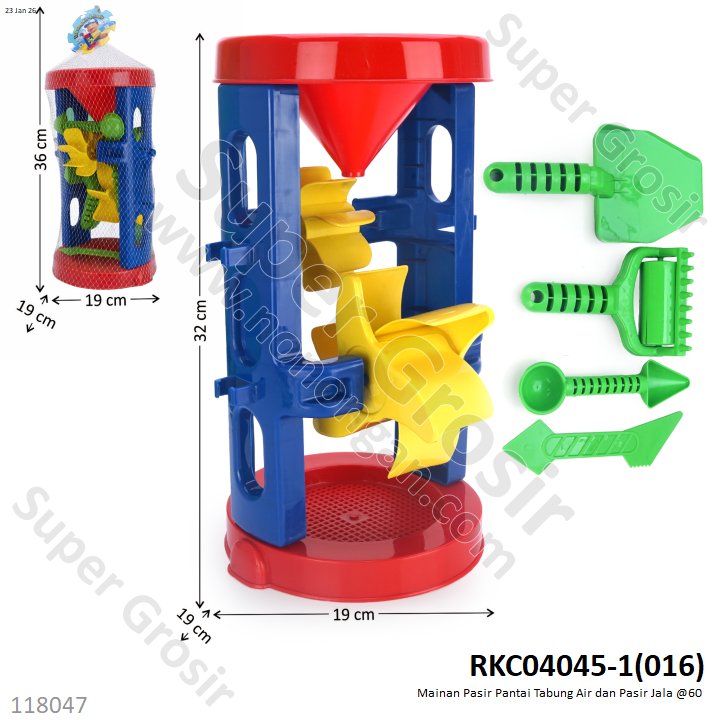 Mainan Pasir Pantai Tabung Air dan Pasir Jala @60
