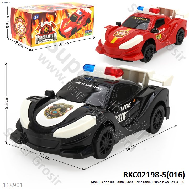 Mobil Sedan B/O Jalan Suara Sirine Lampu Bump n Go Box @120