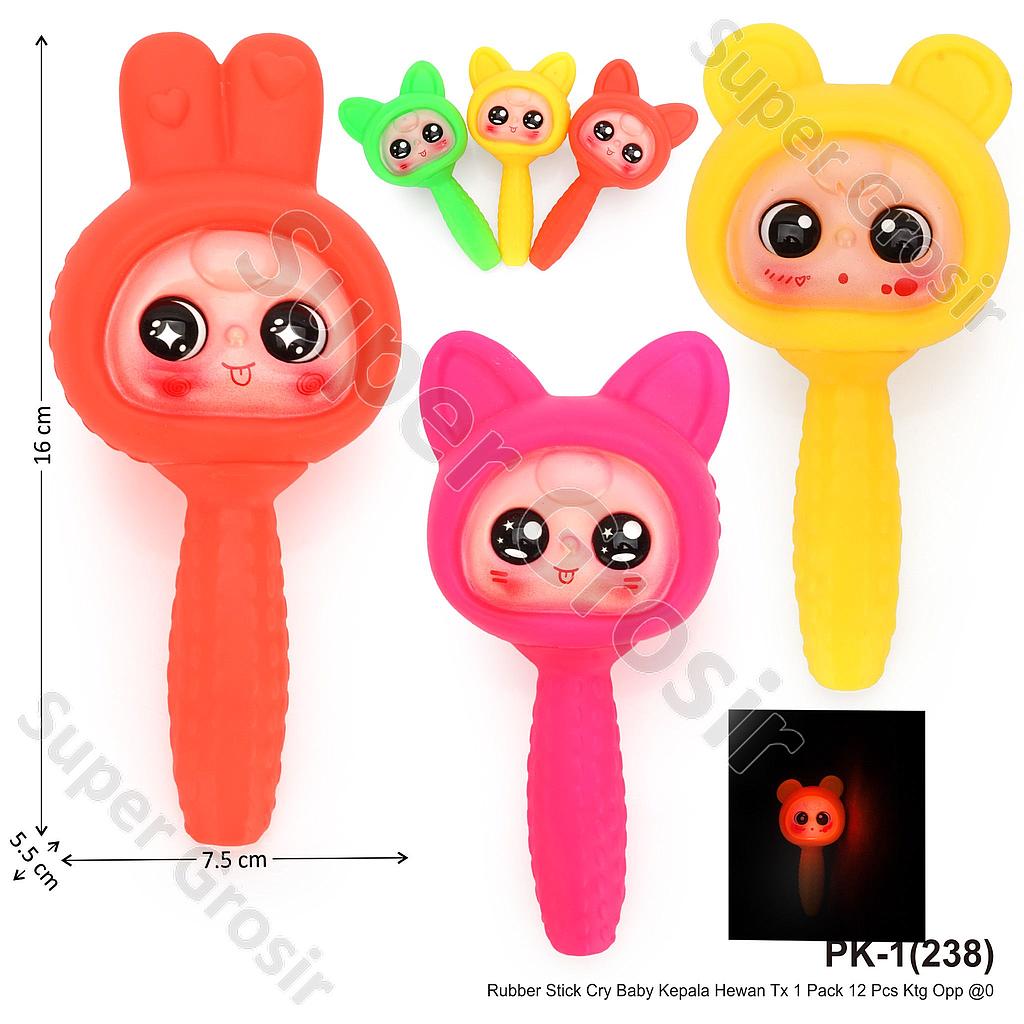Rubber Stick Cry Baby Kepala Hewan Tx 1 Pack 12 Pcs Ktg Opp @0