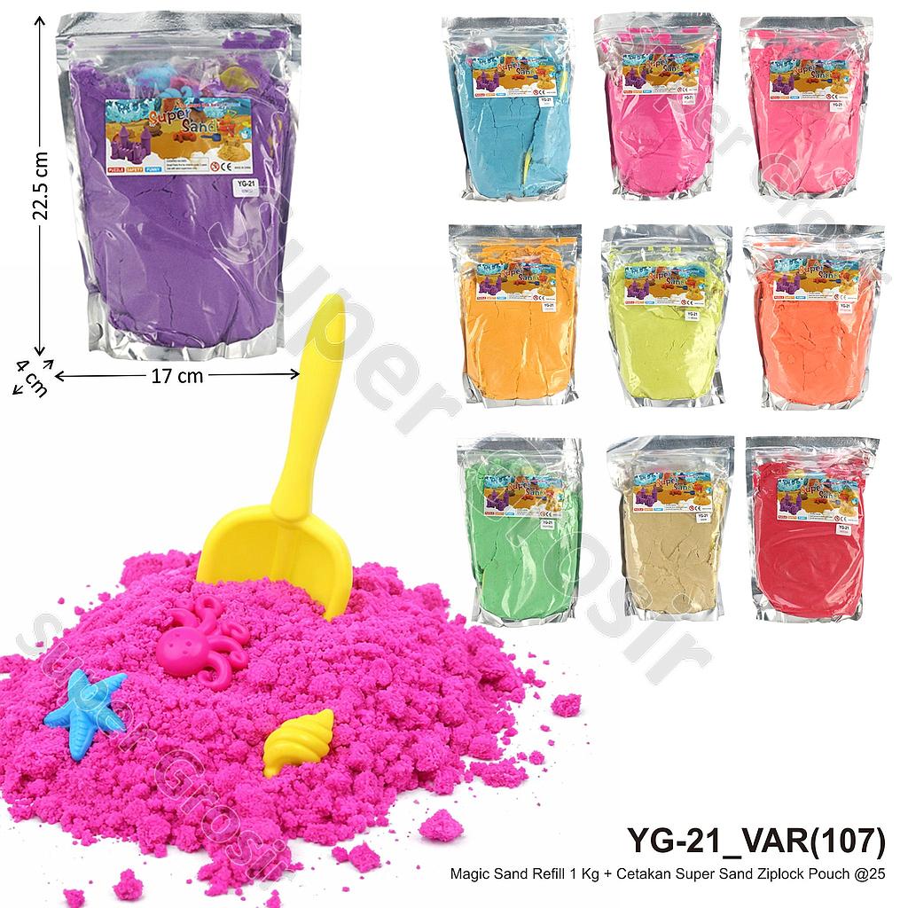 Magic Sand Refill 1 Kg + Cetakan Super Sand Ziplock Pouch @25