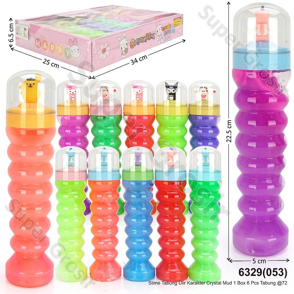 Slime Tabung Ulir Karakter Crystal Mud 1 Box 6 Pcs Tabung @72