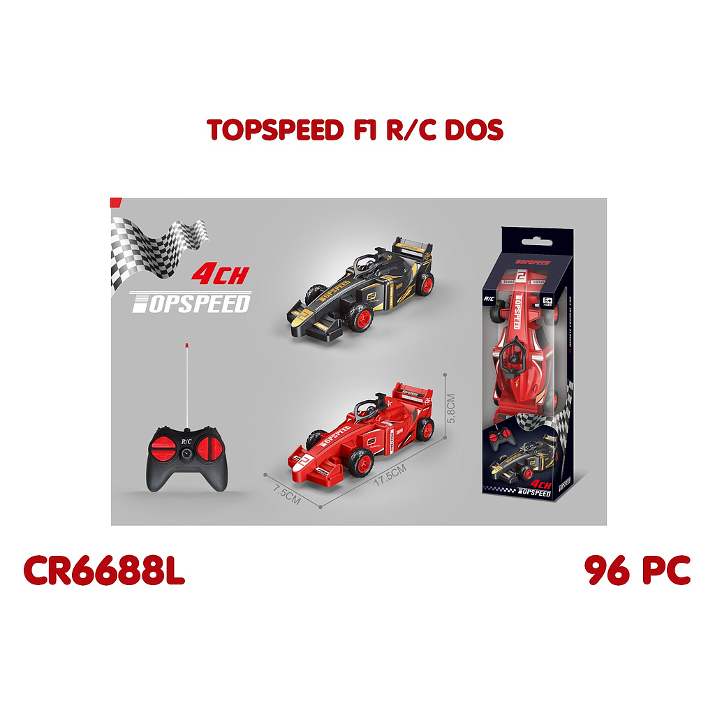 R/C Mobil Formula 1 Top Speed 27 MHz 4 Channel 1 Ikat 3 Pcs 1 Inner 48 Pcs Box Window @96