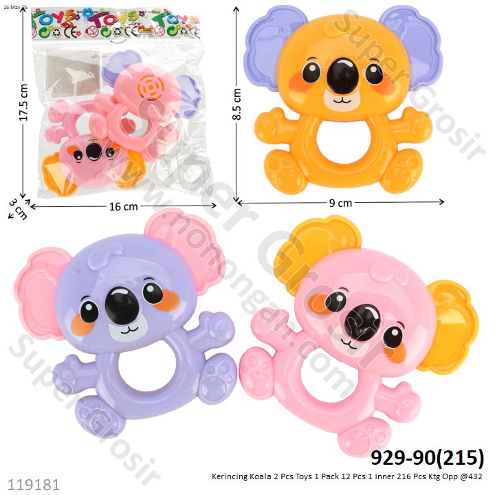 Kerincing Koala 2 Pcs Toys 1 Pack 12 Pcs 1 Inner 216 Pcs Ktg Opp @432