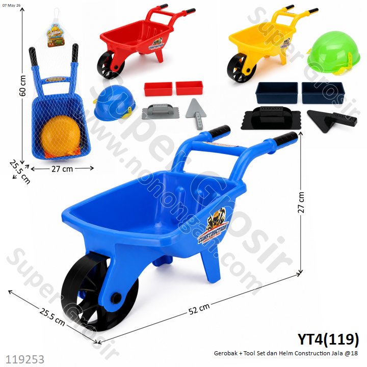 Gerobak + Tool Set dan Helm Construction Jala @18