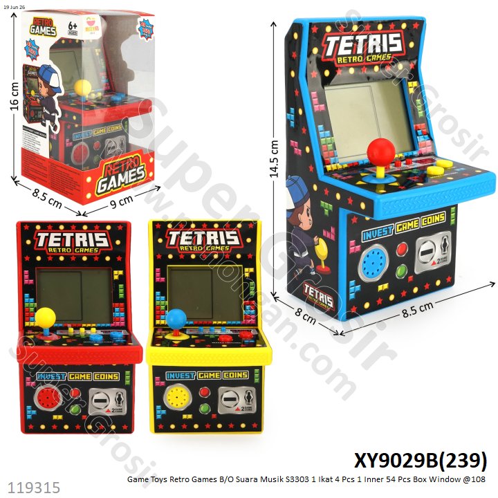 Game Toys Retro Games B/O Suara Musik S3303 1 Ikat 4 Pcs 1 Inner 54 Pcs Box Window @108