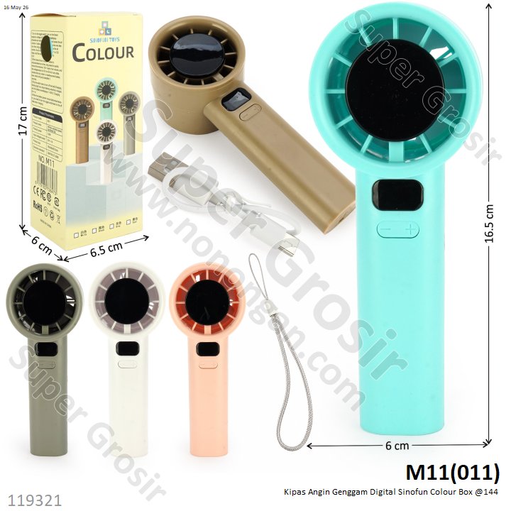 Kipas Angin Genggam Digital Sinofun Colour Box @100