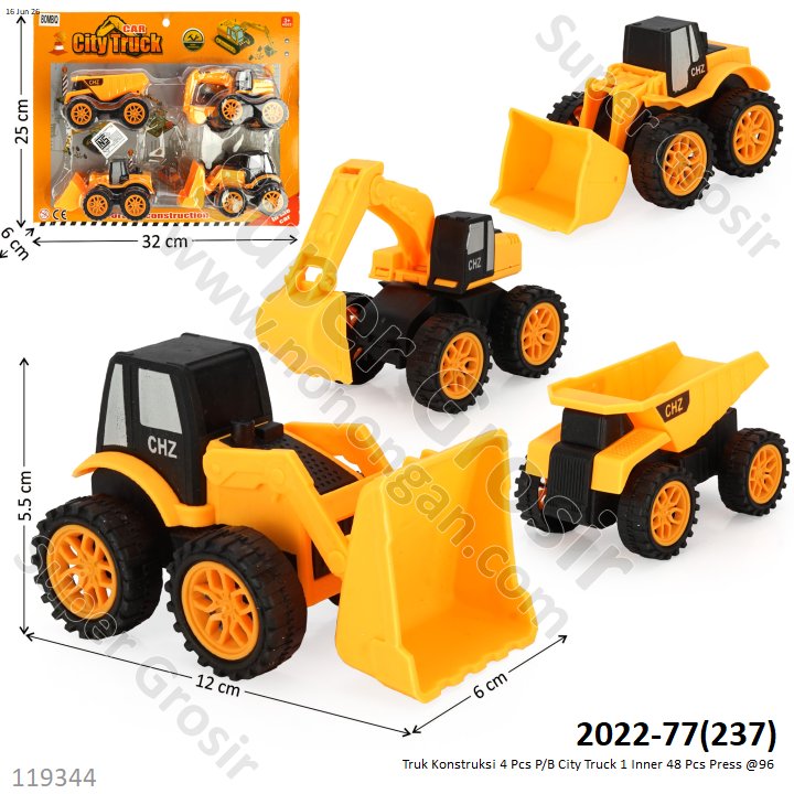 Truk Konstruksi 4 Pcs P/B City Truck 1 Inner 48 Pcs Press @96