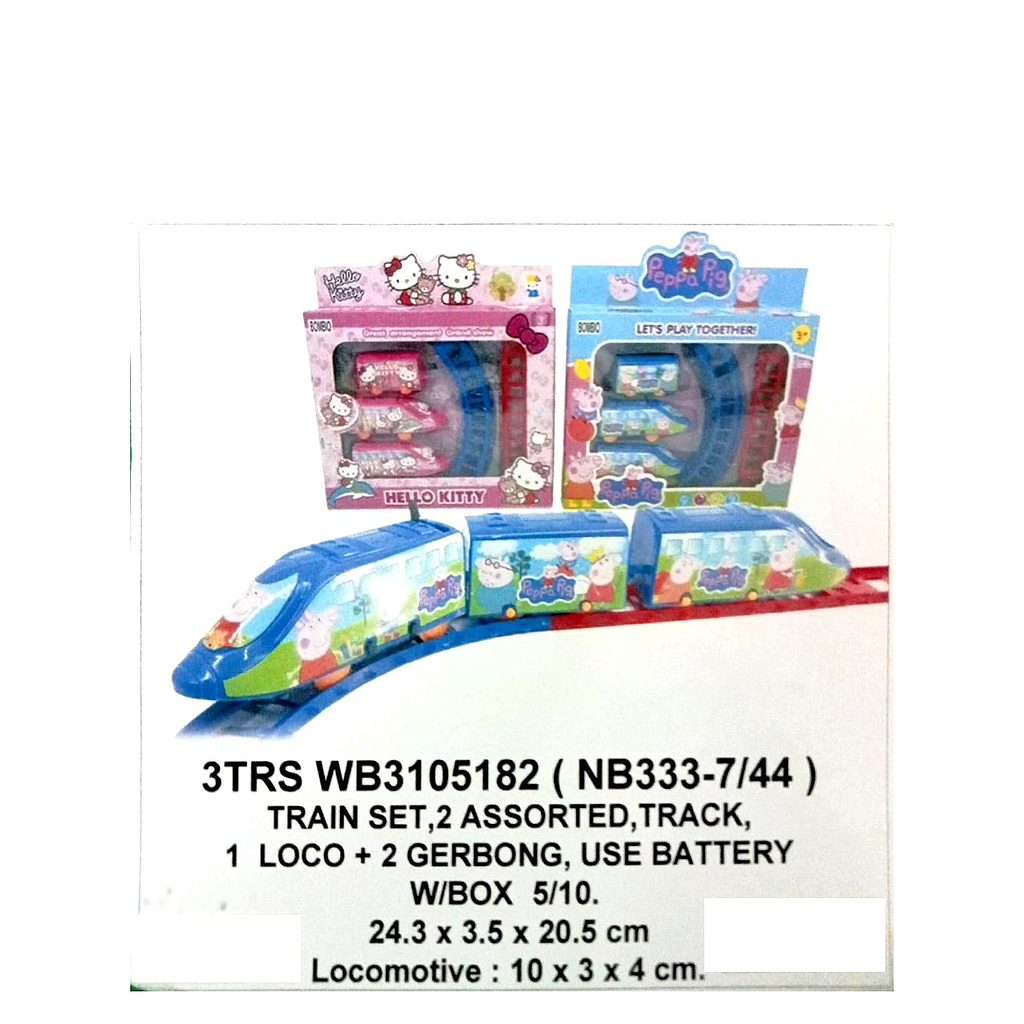 Kereta Karakter 3 Gerbong dan Track B/O Jalan 1 Inner 60 Pcs Box Window @120