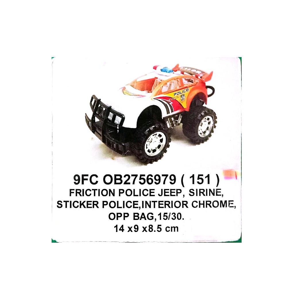 Mobil Jeep Polisi F/C Toys 1 Inner 180 Pcs Ktg Opp @360