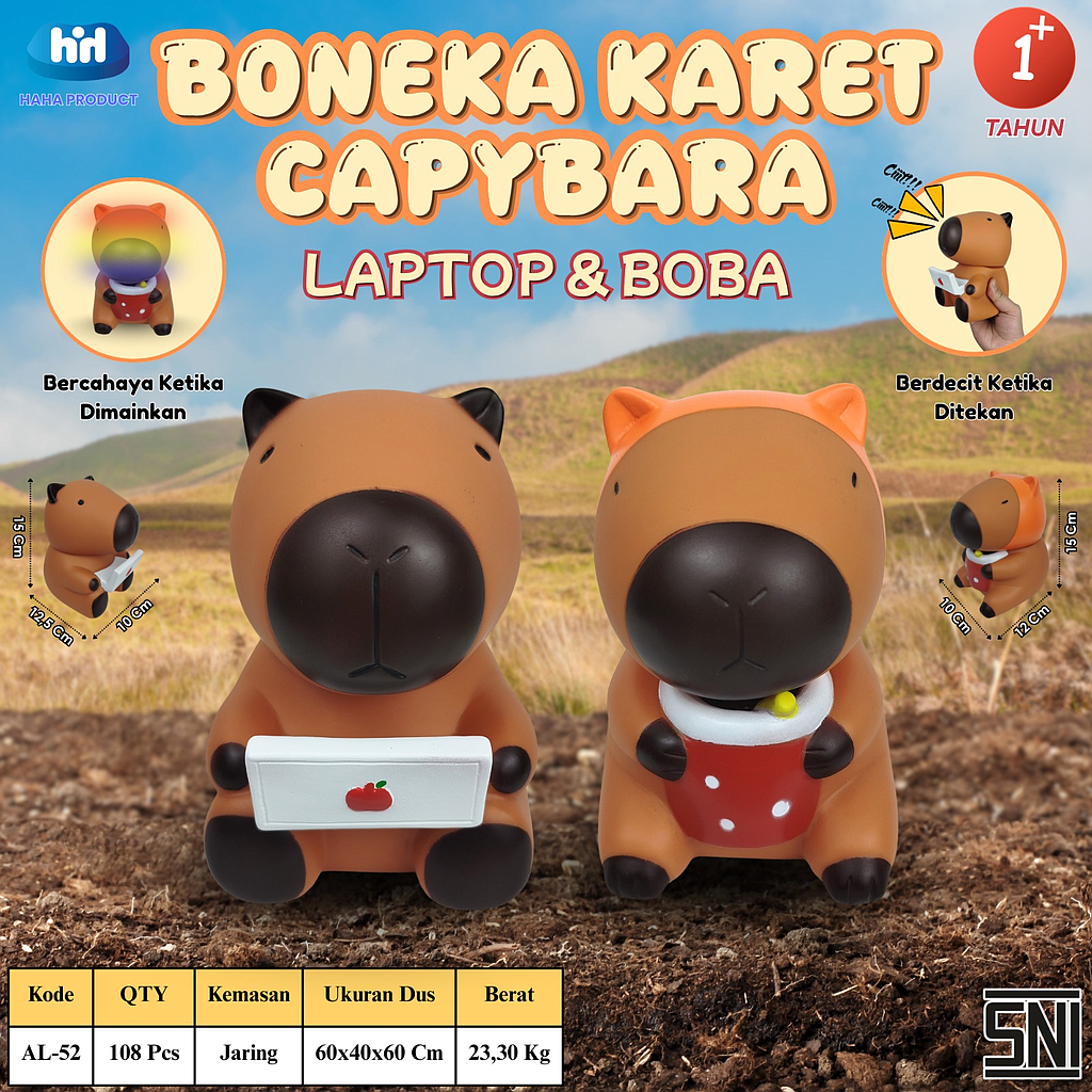 Boneka Cit-cit Hewan Kapibara Lampu Haha Jala @108