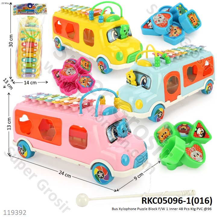 Bus Xylophone Puzzle Block F/W 1 Inner 48 Pcs Ktg PVC @96