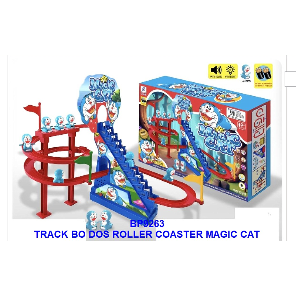 Track Seluncur Doraemon B/O Gerak Musik Lampu Magic Cat 1 Inner 42 Pcs Box @84