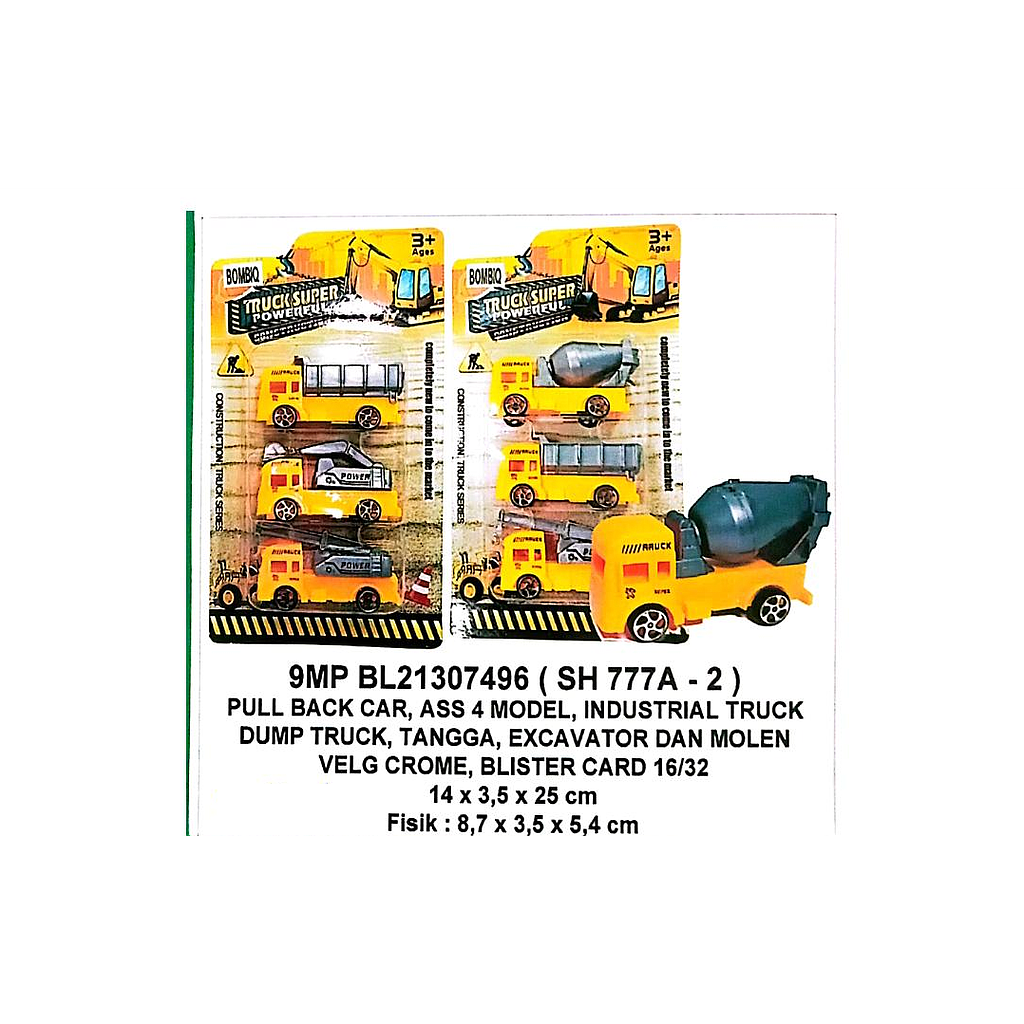 Truk Konstruksi 3 Pcs P/B Truck Super Powerful 1 Inner 192 Pcs Press @384