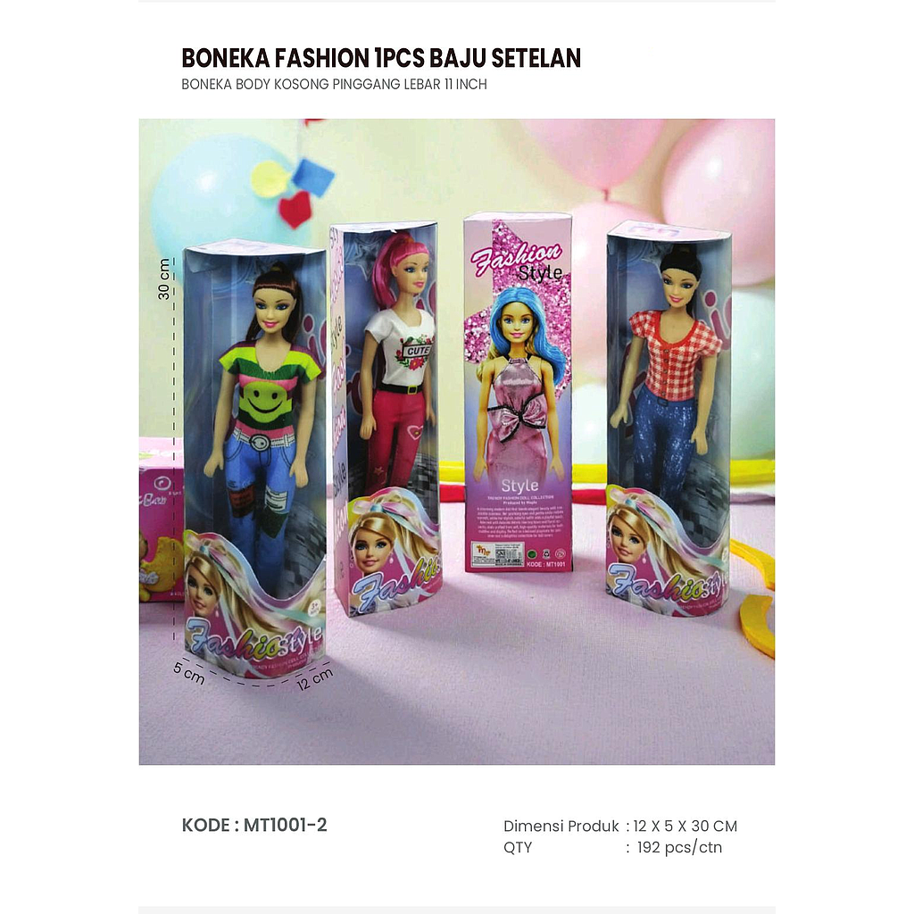 Boneka Barbie Setelan Baju Celana Fashion Style Box Window @192