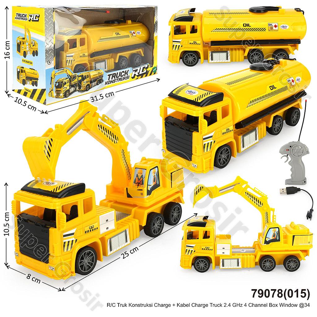 R/C Truk Konstruksi Charge + Kabel Charge Truck 2.4 GHz 4 Channel Box Window @34