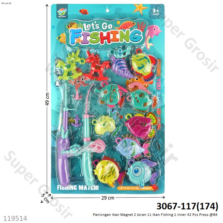 Pancingan Ikan Magnet 2 Joran 11 Ikan Fishing 1 Inner 42 Pcs Press @84