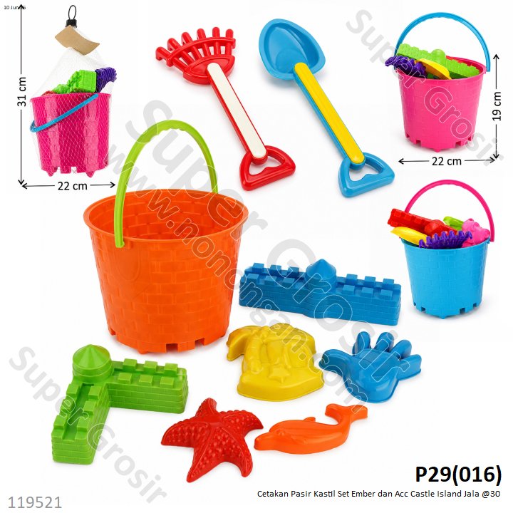 Cetakan Pasir Kastil Set Ember dan Acc Castle Island Jala @30