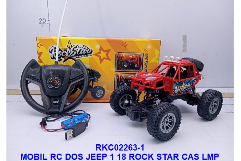 R/C Mobil Jeep Rock Crawler 1:18 Charge + Kabel Charge Lampu Rock Star 40 MHz 4 Channel 1 Ikat 2 Pcs 1 Inner 24 Pcs Box Window @48