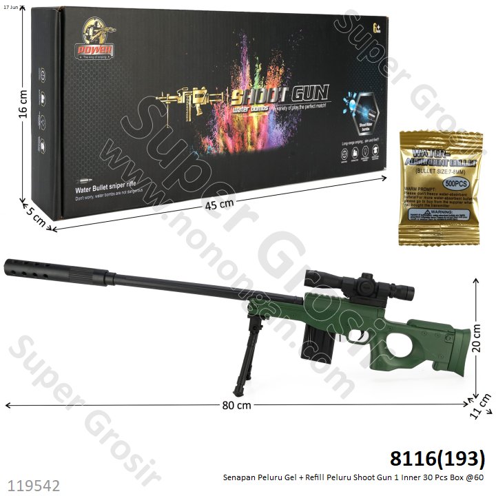 Senapan Peluru Gel + Refill Peluru Shoot Gun 1 Inner 30 Pcs Box @60