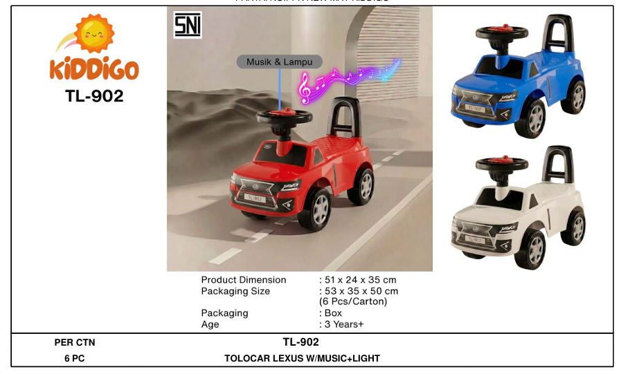 Tunggangan Mobil B/O Musik Lampu Kiddigo Koli @1