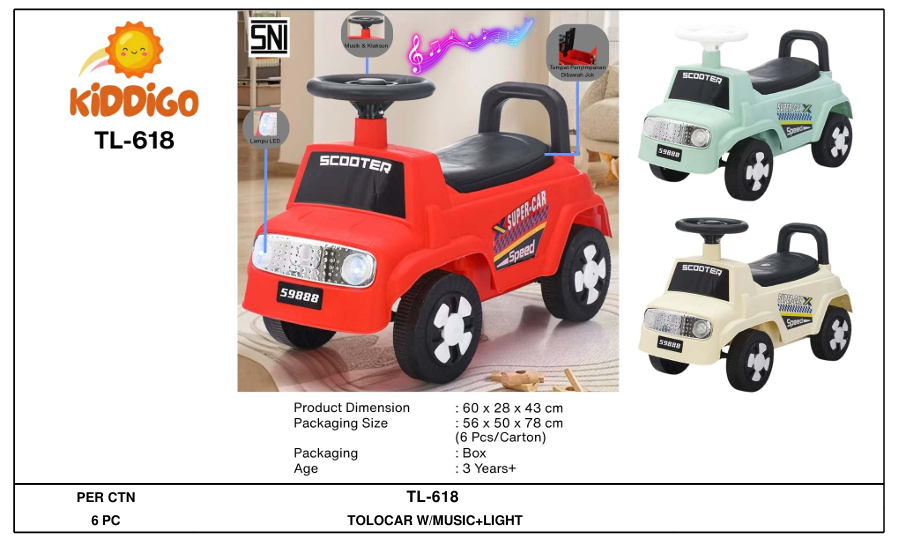 Tunggangan Mobil B/O Lagu Anak Lampu Kiddigo Koli @1