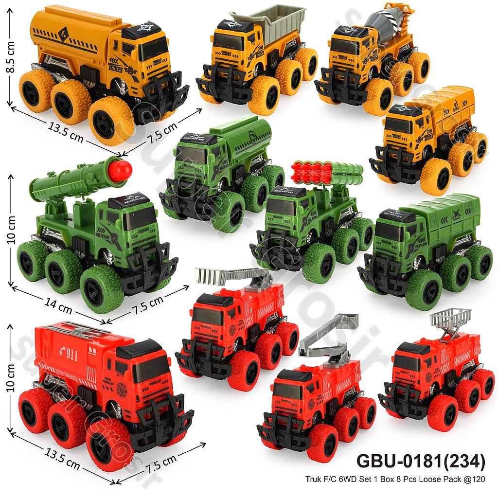 Truk F/C 6WD Set 1 Box 8 Pcs Loose Pack @120