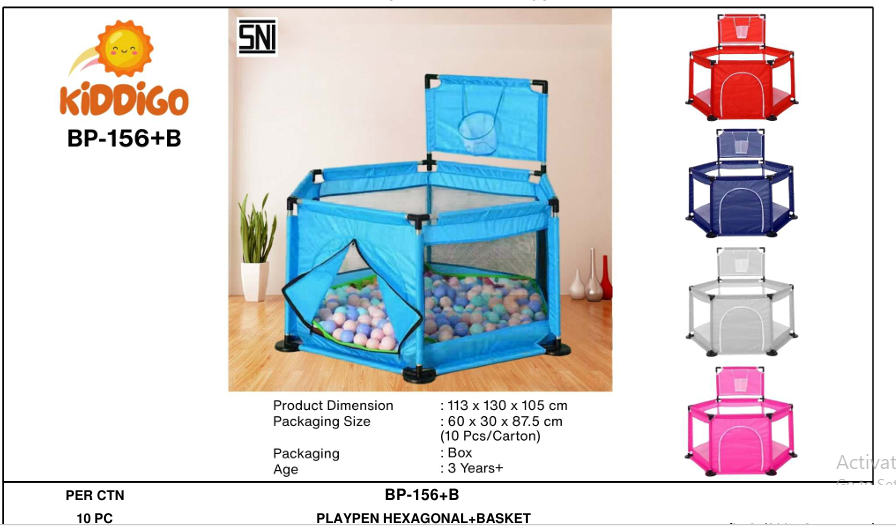 Pagar Pengaman Bayi Hexagonal + Ring Basket Kiddigo BP-156+B Box @10