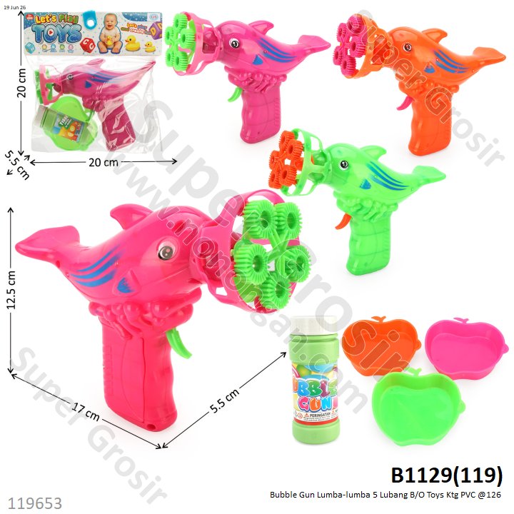 Bubble Gun Lumba-lumba 5 Lubang B/O Toys Ktg PVC @126