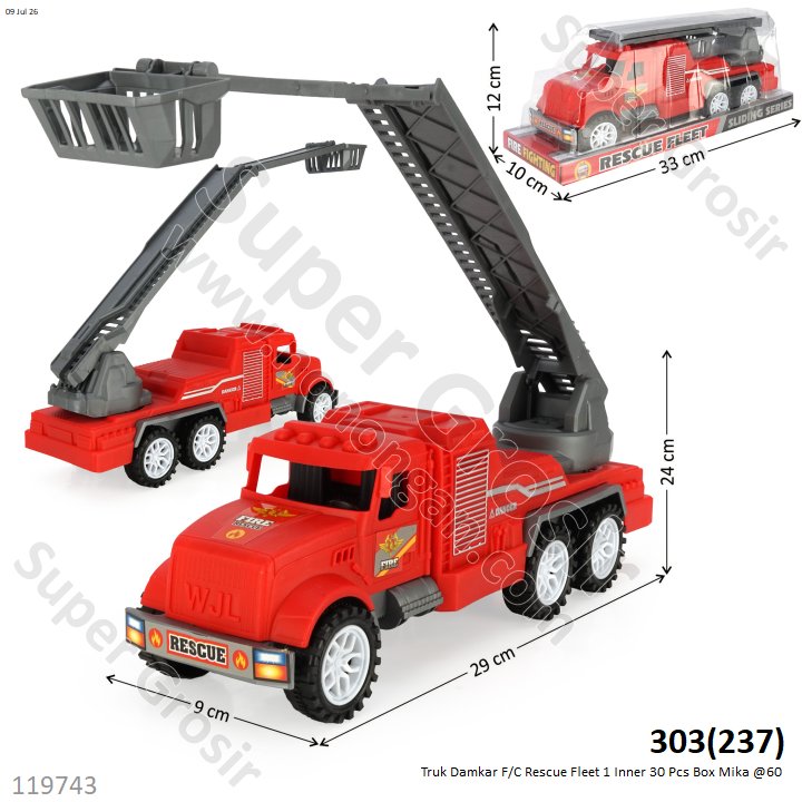 Truk Damkar F/C Rescue Fleet 1 Inner 30 Pcs Box Mika @60