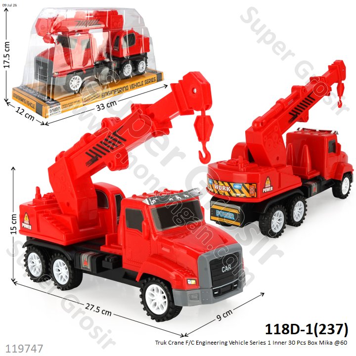 Truk Crane F/C Engineering Vehicle Series 1 Inner 30 Pcs Box Mika @60