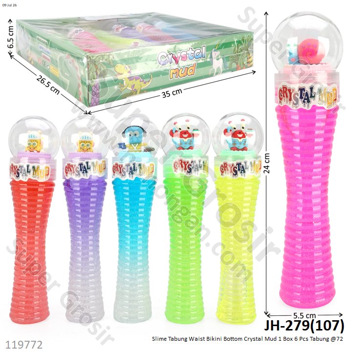 Slime Tabung Waist Bikini Bottom Crystal Mud 1 Box 6 Pcs Tabung @72