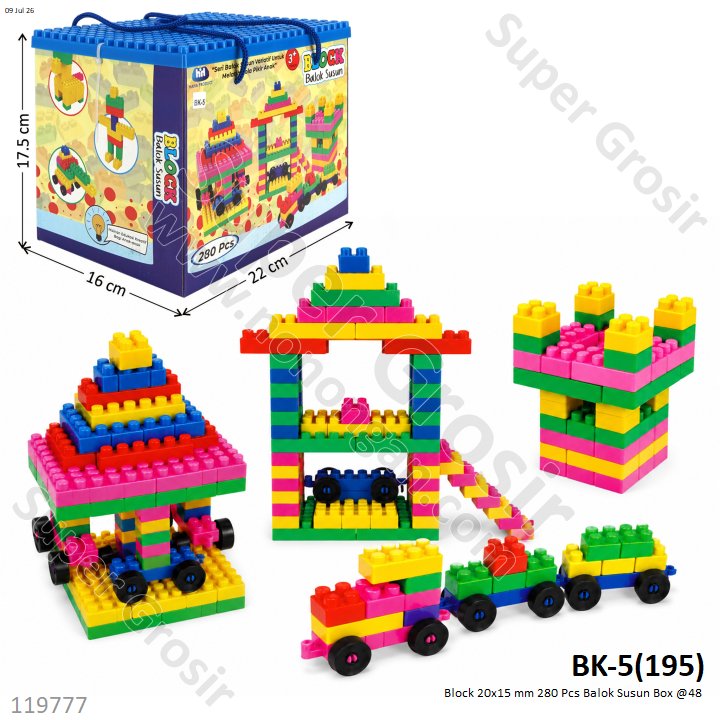 Block 20x15 mm 280 Pcs Balok Susun Box @48