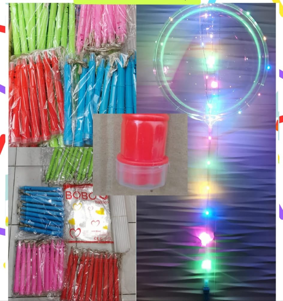 Mainan Tongkat Lampu Balon LED Polos B/O Lampu Bobo Balloon 1 Pack 10 Pcs Loose Pack @500