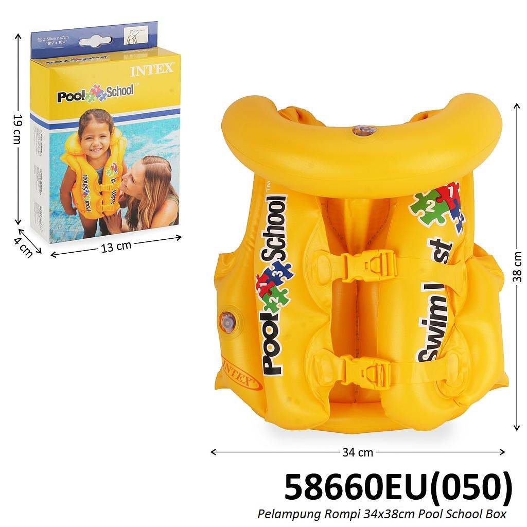 Pelampung Rompi Intex 34x38cm Pool School Box @24