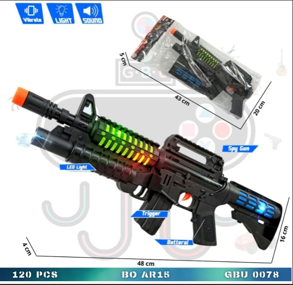 Senapan AR-15 B/O Suara Lampu Blaze Phenix 1 Inner 60 Pcs Ktg Opp @120
