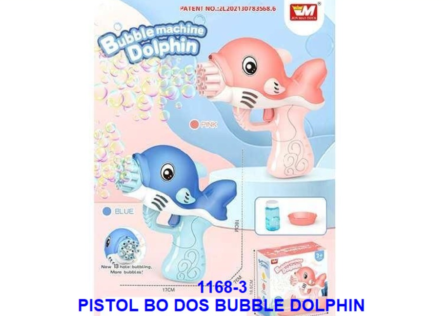 Bubble Gun Lumba-lumba B/O + Refill Bubble Machine Dolphin Q14-12 Box @72