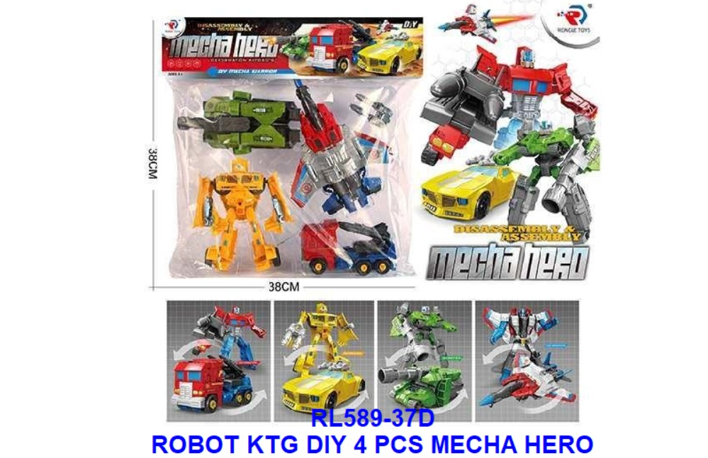 Transformers Deform 4 Pcs Mecha Hero 882-119 1 Inner 24 Pcs Ktg PVC @48