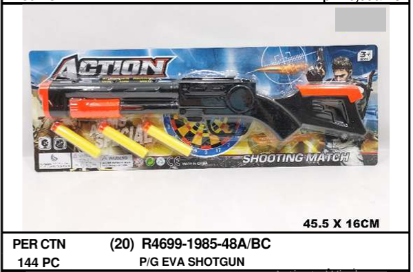 Senapan Shotgun Peluru Gabus Tempel Kaca Action 1 Inner 72 Pcs Press @144