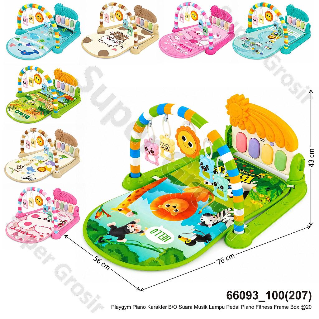 Playgym Piano Karakter B/O Suara Musik Lampu Pedal Piano Fitness Frame Box @20