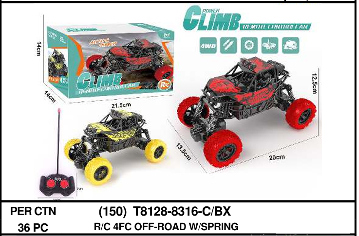 R/C Mobil Rock Crawler Lampu Climb 27 MHz 4 Channel 1 Ikat 2 Pcs Box Window @36