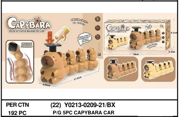 Mainan Press and Go Kapibara 5 Pcs P/G Capybara 1 Inner 96 Pcs Box @192