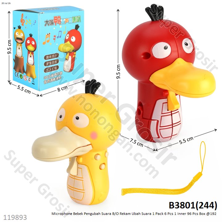 Microphone Bebek Pengubah Suara B/O Rekam Ubah Suara 1 Pack 6 Pcs 1 Inner 96 Pcs Box @192