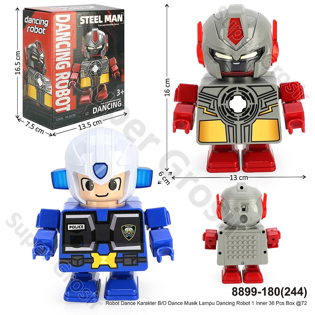 Robot Dance Karakter B/O Dance Musik Lampu Dancing Robot 1 Inner 36 Pcs Box @72