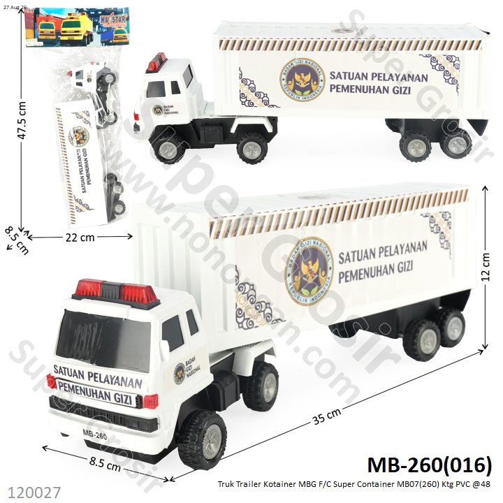 Truk Trailer Kontainer MBG F/C Super Container MB07(260) Ktg PVC @48