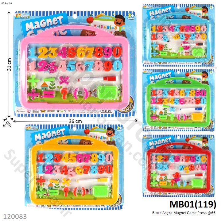 Papan Tulis Magnet Block Angka Game Press @66