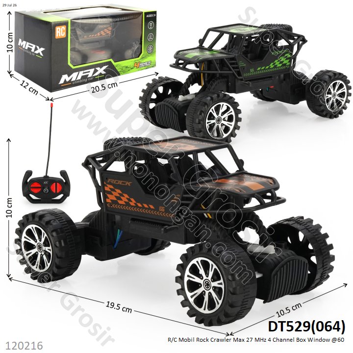 R/C Mobil Rock Crawler Max 27 MHz 4 Channel Box Window @60